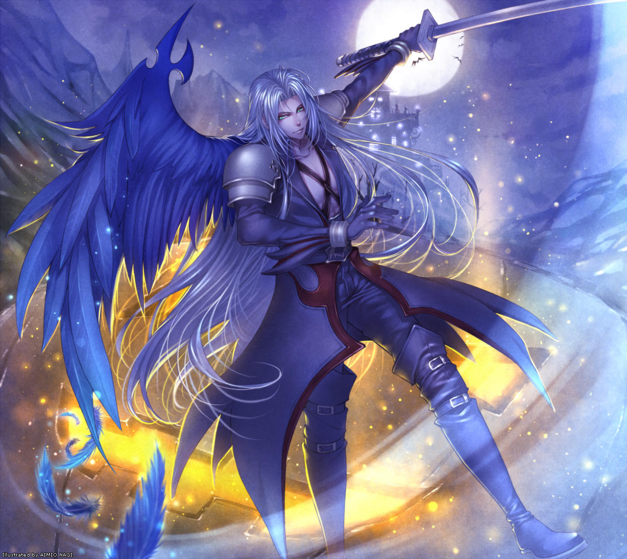 1boy, aimio_nagi, armor, bat_(animal), belt, belt_boots, black_coat, black_footwear