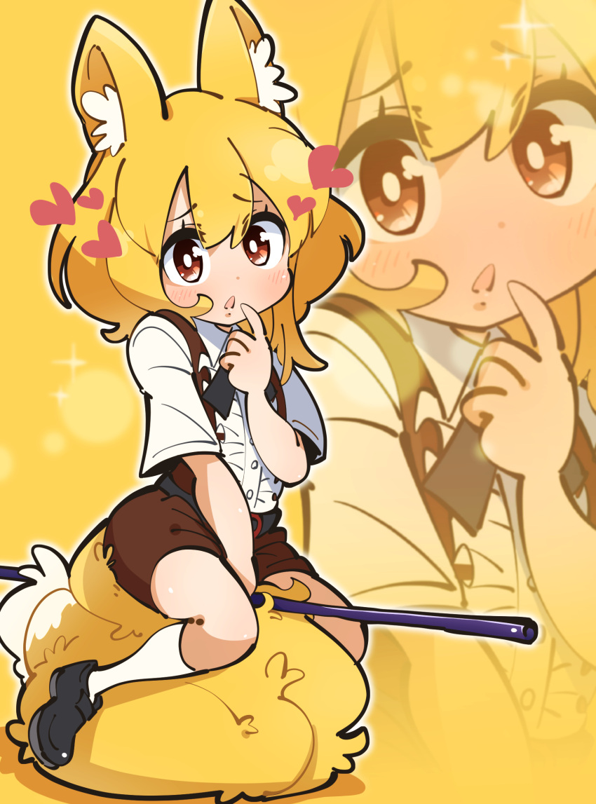 1girl, animal_ears, asymmetrical_hair, bangs, belt, black_belt, black_bow, black_bowtie