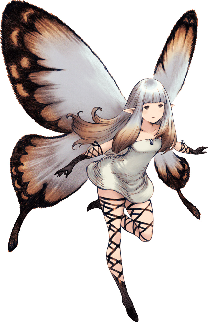 1girl, airy_(bravely_default), black_footwear, black_gloves, black_thighhighs, bravely_default:_brilliant_lights, bravely_default:_flying_fairy, bravely_default_(series)