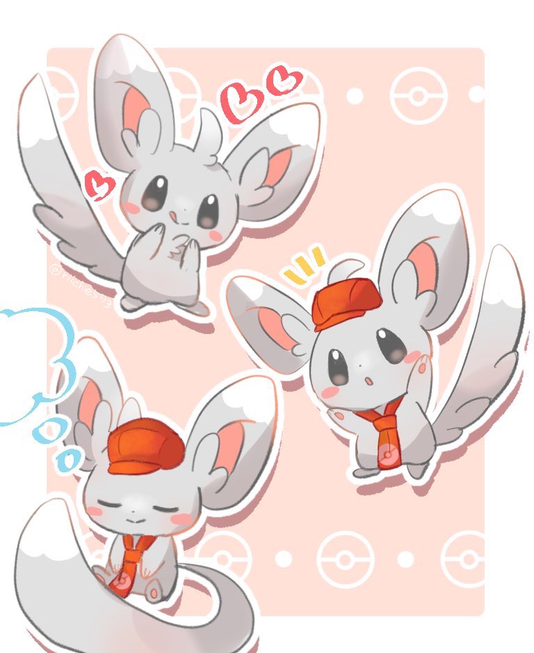 :q, ascot, blush_stickers, chira_(riiche573), closed_mouth, clothed_pokemon, commentary_request, hat