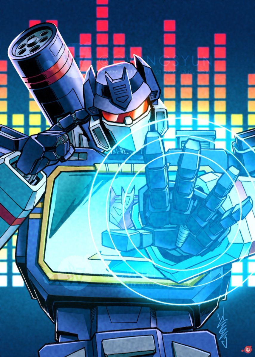 decepticon, english_commentary, finger_to_head, head_tilt, highres, looking_at_viewer, mecha, no_humans