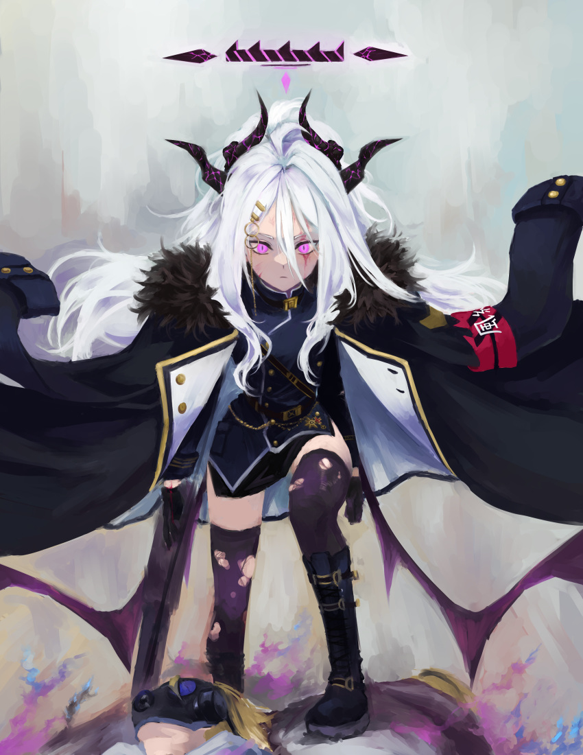 3girls, absurdres, ahoge, armband, bangs, belt, black_gloves, blonde_hair