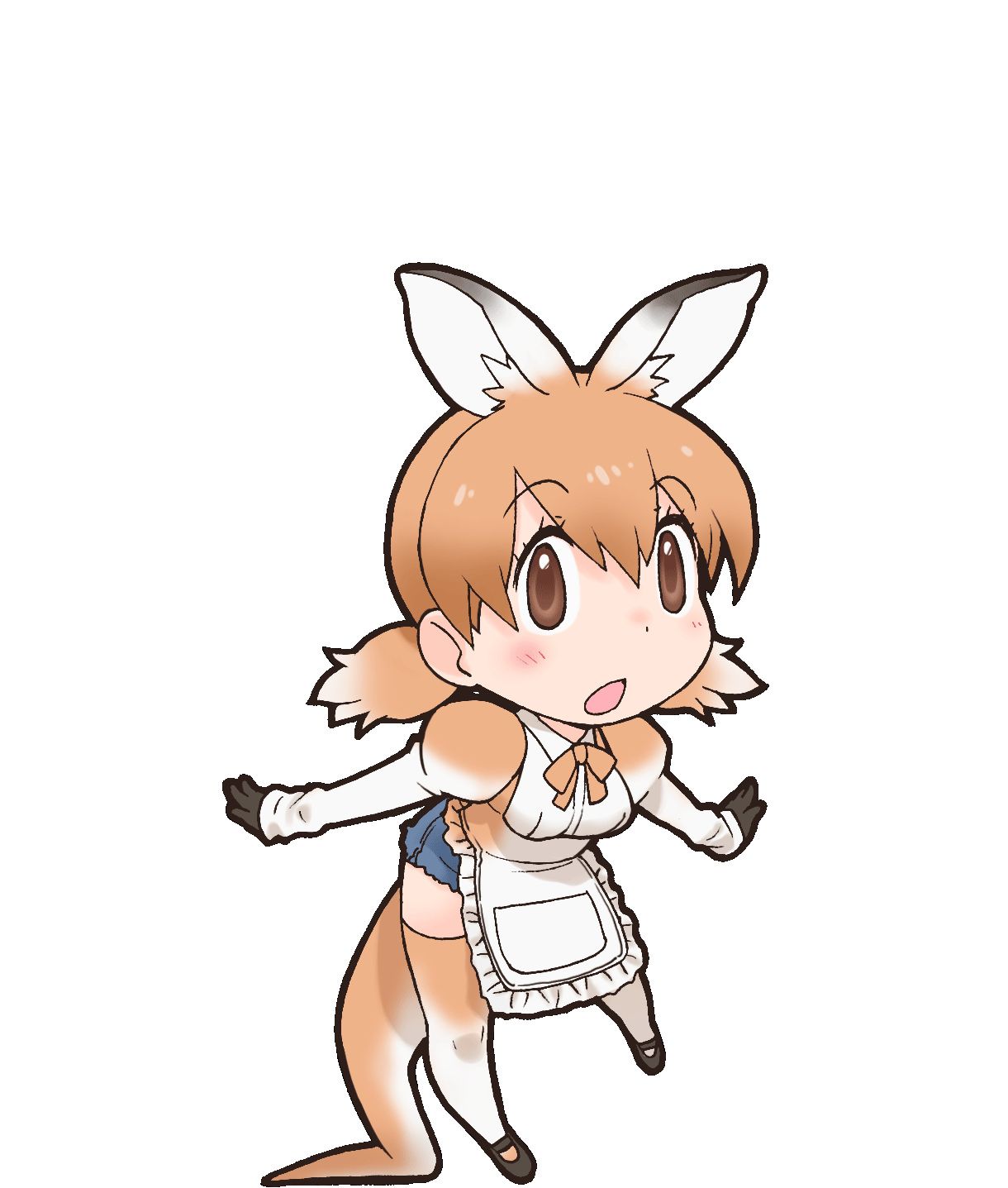 1girl, animal_ear_fluff, animal_ears, apron, brown_eyes, brown_hair, gloves, highres