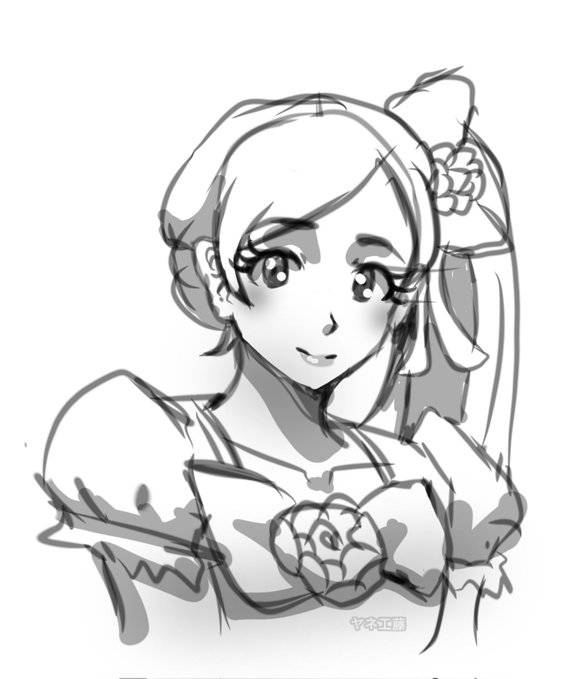 1girl, artist_name, aubrey_howard, cure_rose, heartcatch_precure!, looking_at_viewer, original, precure