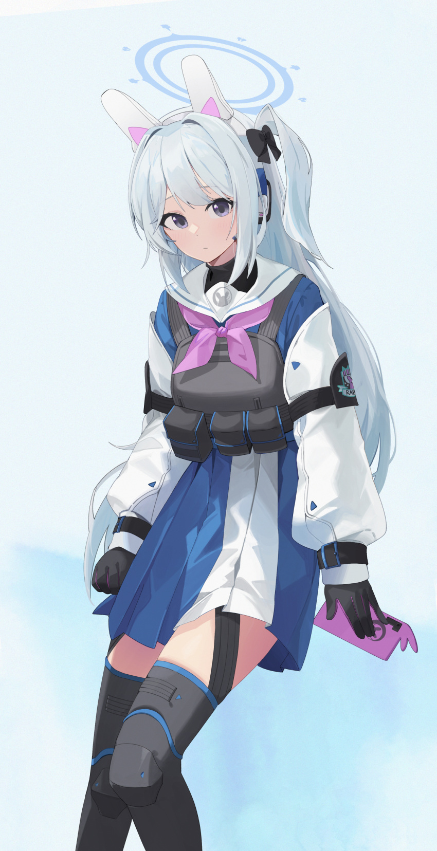 1girl, 26th, absurdres, animal_ears, bangs, black_bow, black_footwear, black_gloves