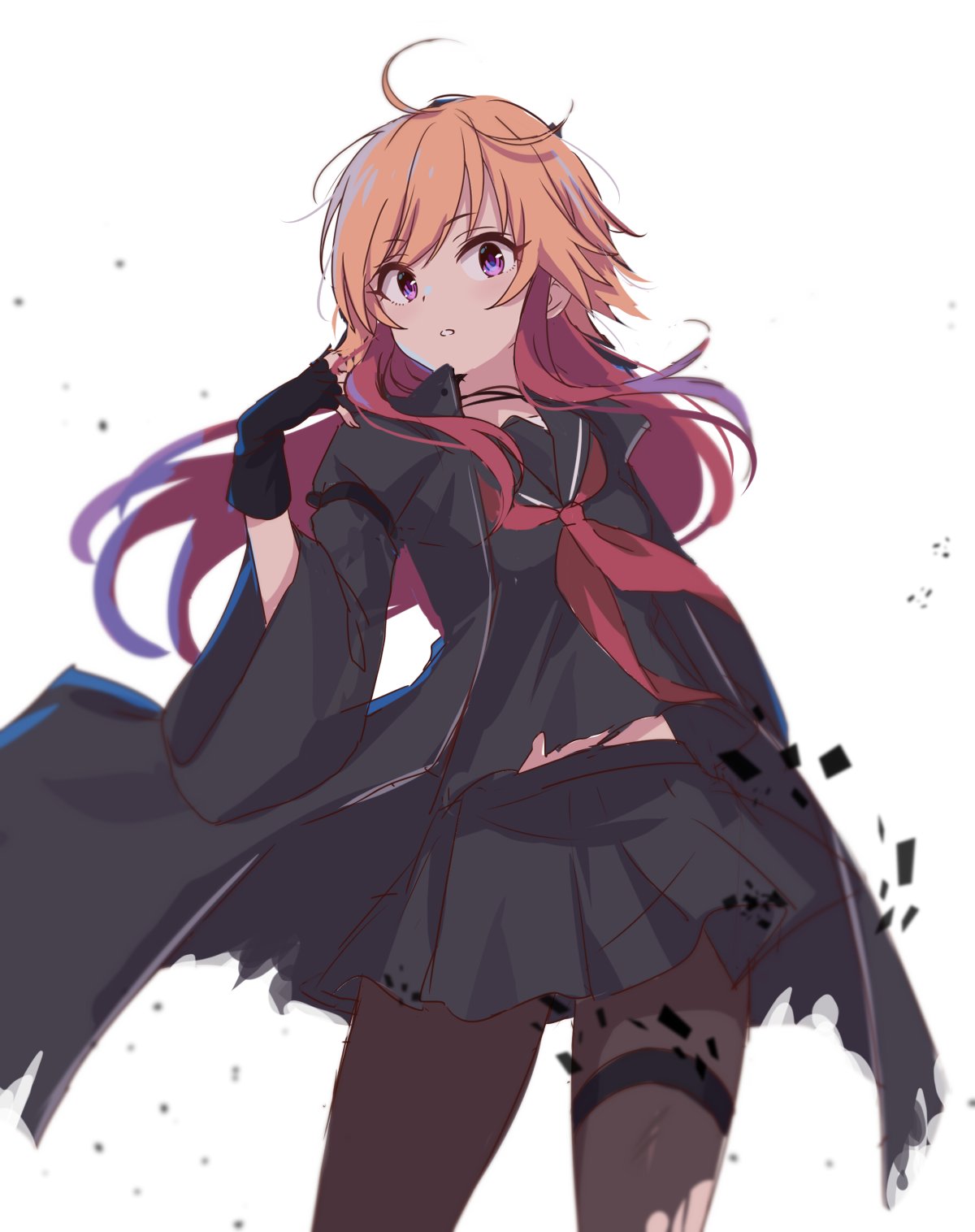 1girl, 2_nostg, arm_strap, bangs, black_coat, black_gloves, black_pantyhose, black_serafuku