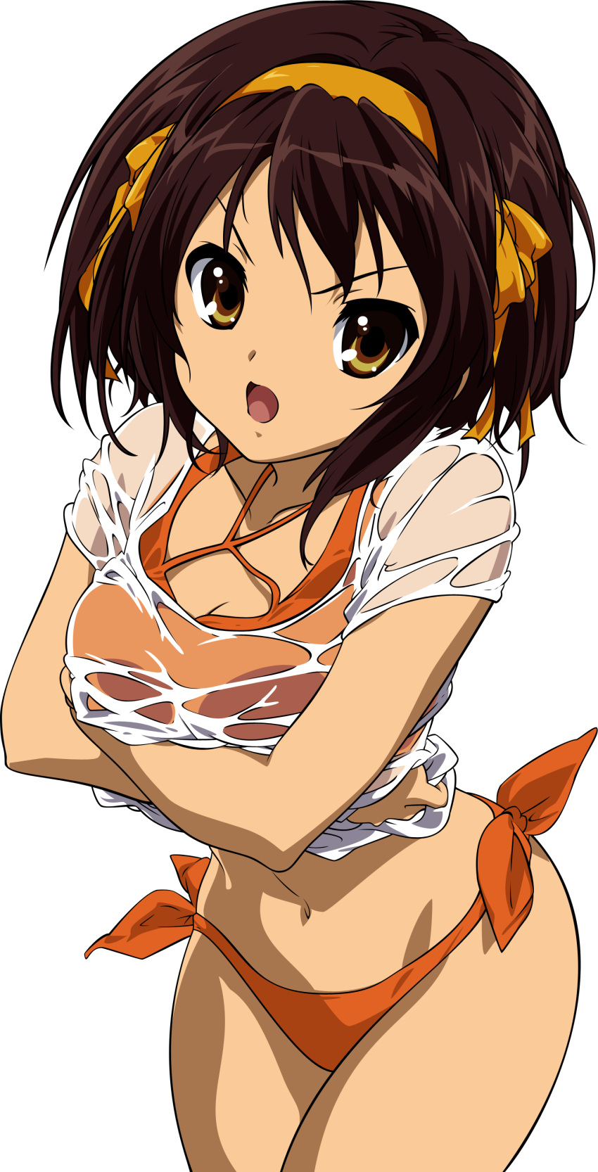 bikini, breast_hold, breasts, cleavage, extraction, nishiya_futoshi, see-through, suzumiya_haruhi