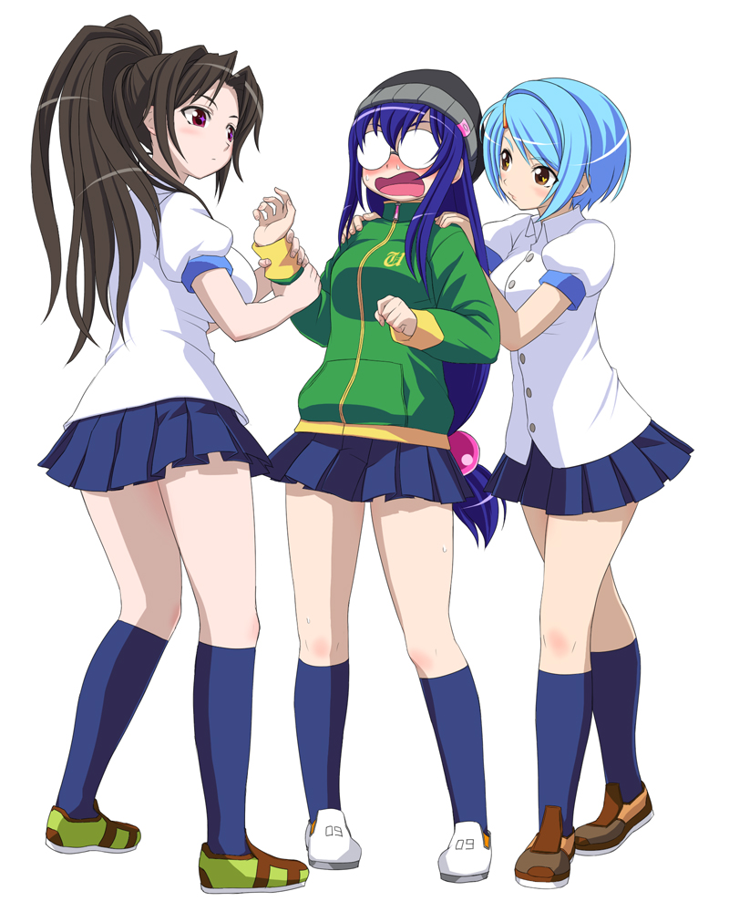 blue_hair, brown_hair, glasses, kamigusa_shizuru, long_hair, milestone, mishima_ruki, multiple_girls