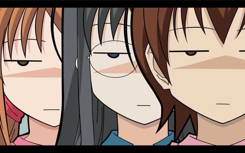 close, glasses, hidaka_megumi, hirakawa_natsumi, koizumi_chika, kyou_no_go_no_ni, vector