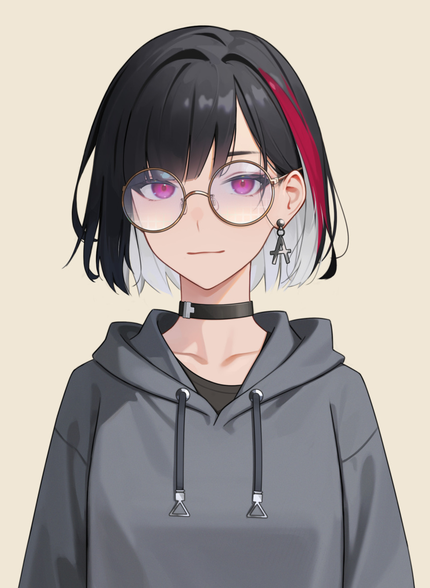 1girl, absurdres, arms_at_sides, bang_dream!, bangs, black_choker, black_hair, black_shirt