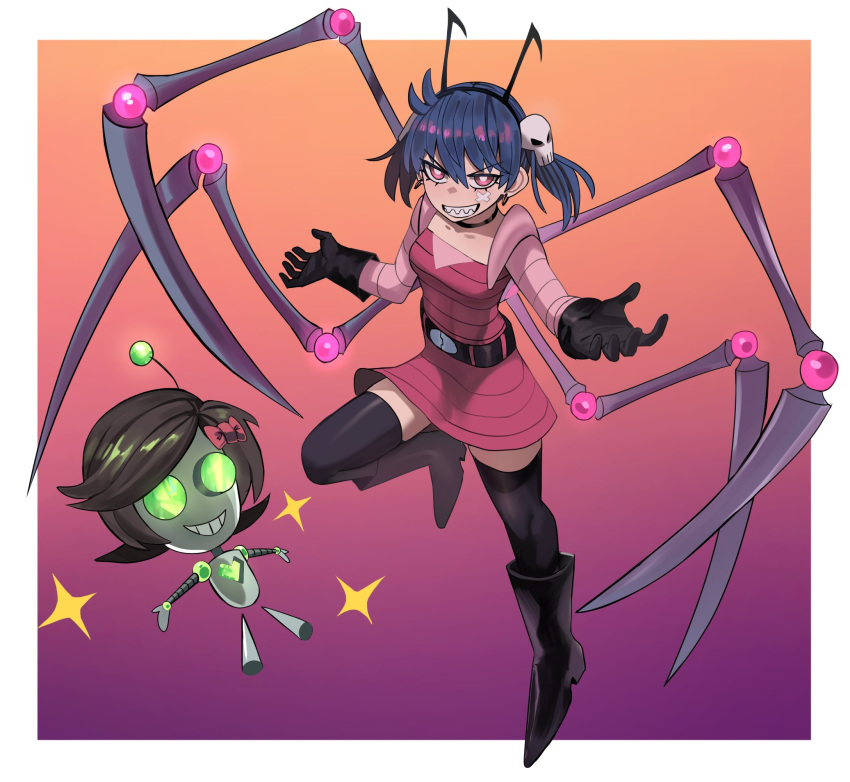 1girl, bandaid, bandaid_on_cheek, bandaid_on_face, belt, black_footwear, black_gloves, black_hairband