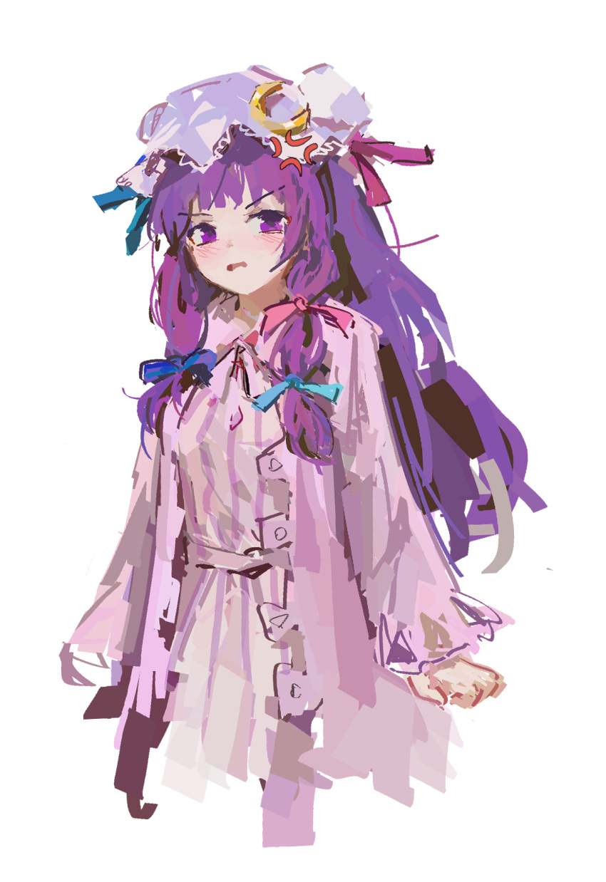 1girl, anger_vein, angry, bangs, blue_bow, blunt_bangs, blush, bow