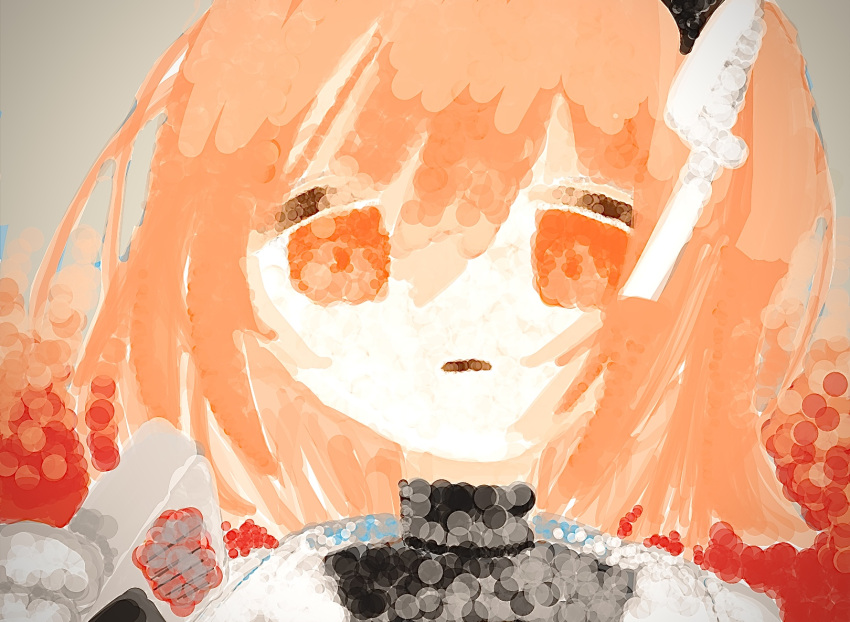 1girl, a.i._voice, adachi_rei, bangs, black_shirt, closed_mouth, floating_hair, gloves