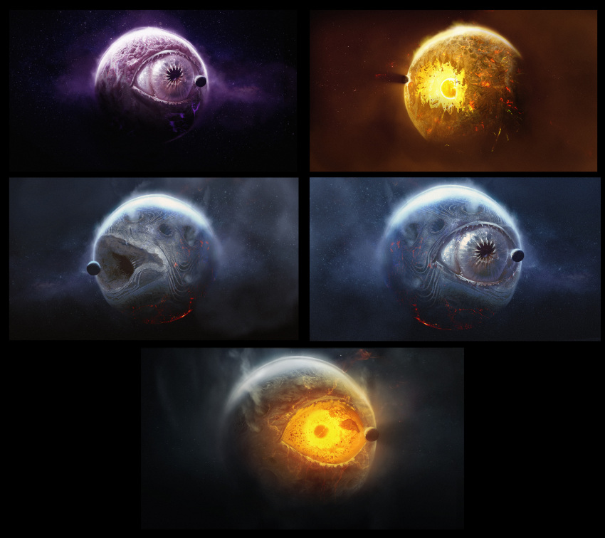 absurdres, alien, black_border, border, commentary, core, creature, cyclops