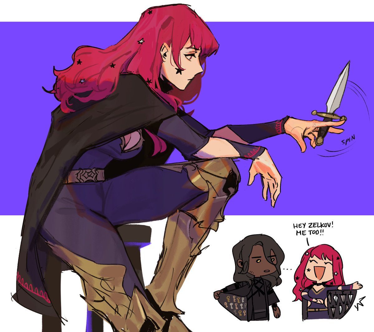 armored_boots, belt, black_cape, black_cloak, black_hair, boots, breasts, cape