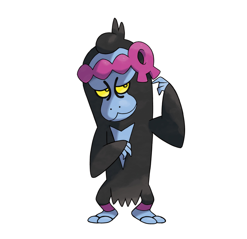 1other, :3, absurdres, arm_up, artist_request, black_fur, blue_skin, body_fur