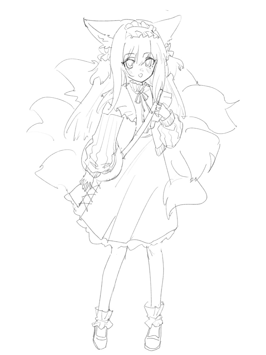 1girl, :d, absurdres, animal_ear_fluff, animal_ears, arknights, bag, bangs