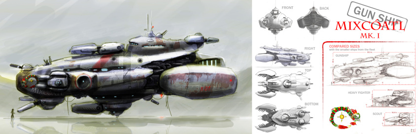 2others, absurdres, ambiguous_gender, arm_up, cannon, chavito34, commentary, concept_art
