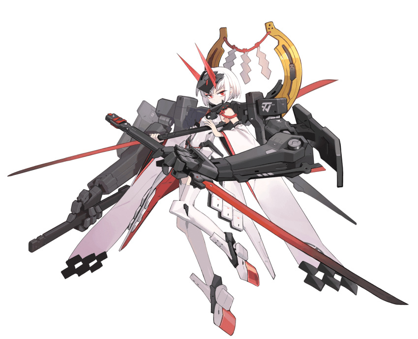 1girl, artery_gear, artery_gear:_fusion, artist_request, chihaya_(artery_gear), detached_sleeves, extra_arms, fake_horns