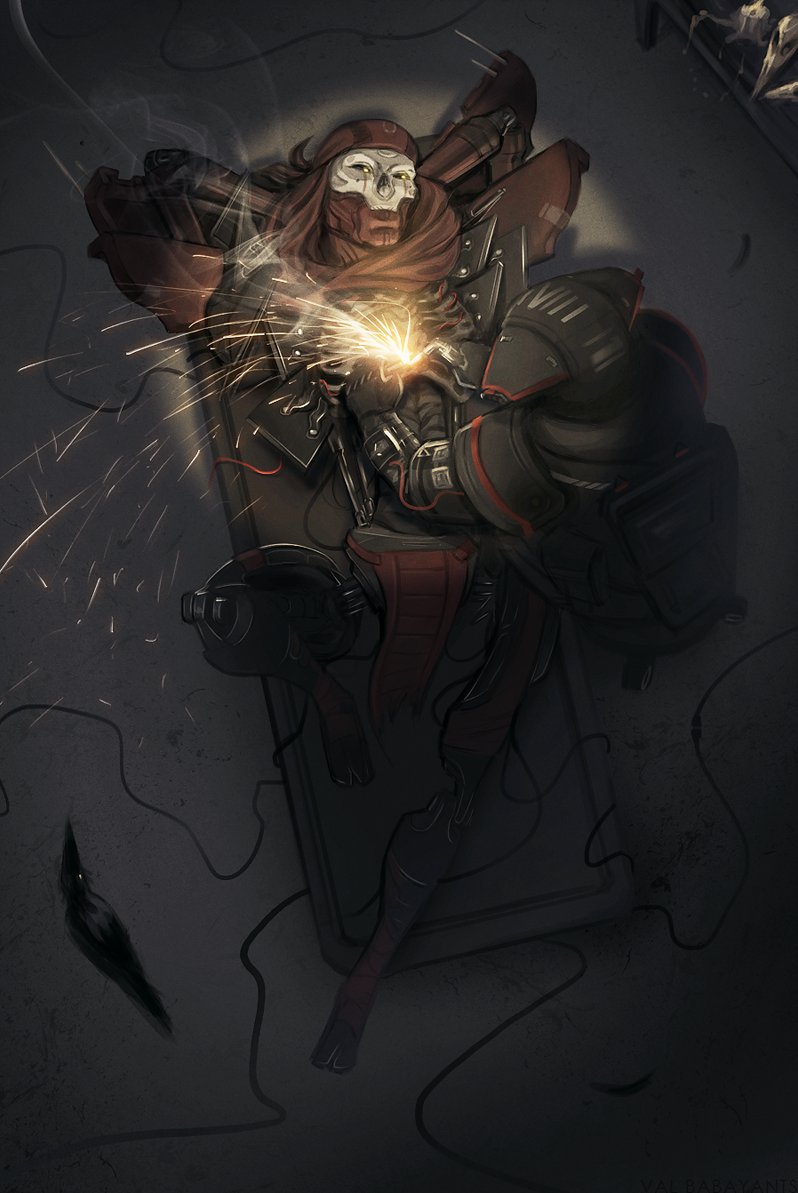 1boy, 1other, ambiguous_gender, apex_legends, bandana, black_jacket, bloodhound_(apex_legends), helmet