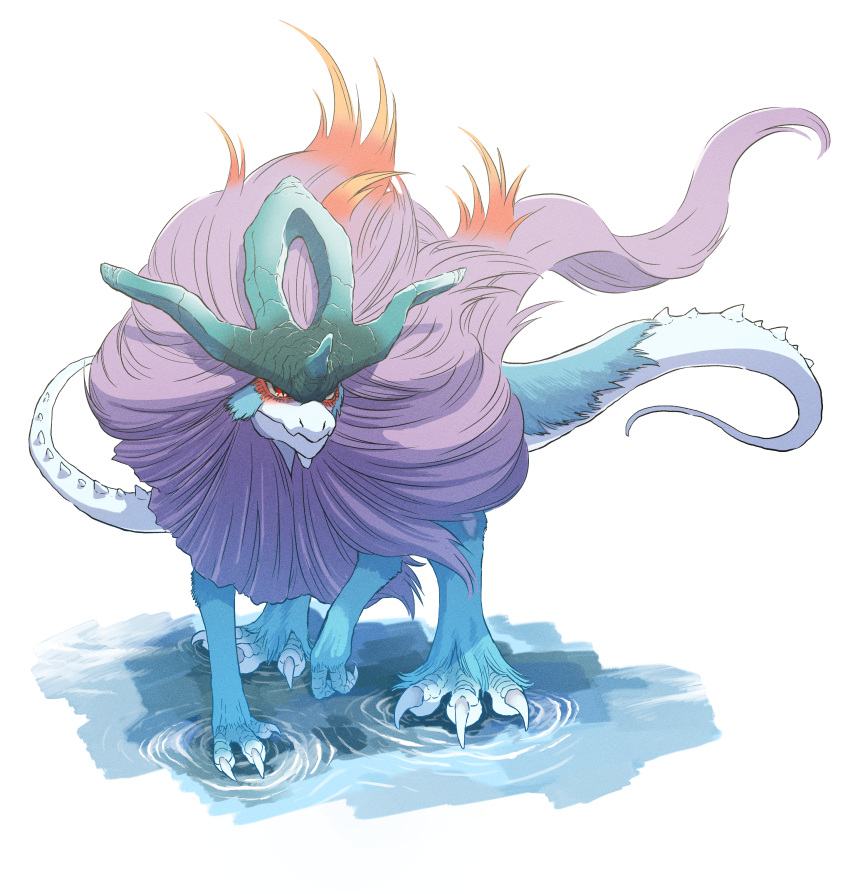 absurdres, animal_focus, closed_mouth, commentary_request, full_body, highres, horns, nemaki_(nemaki87456)