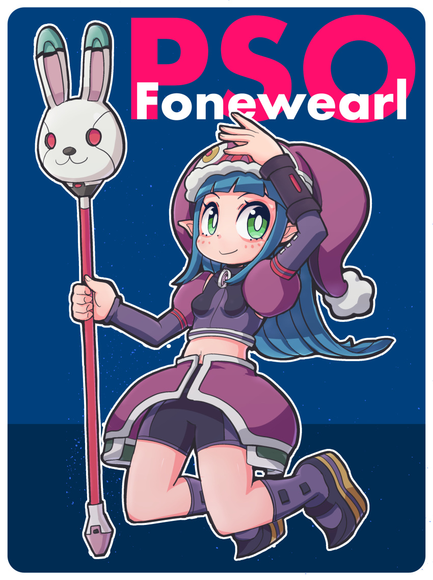 1girl, absurdres, arm_up, bangs, bike_shorts, black_footwear, black_shorts, blue_hair