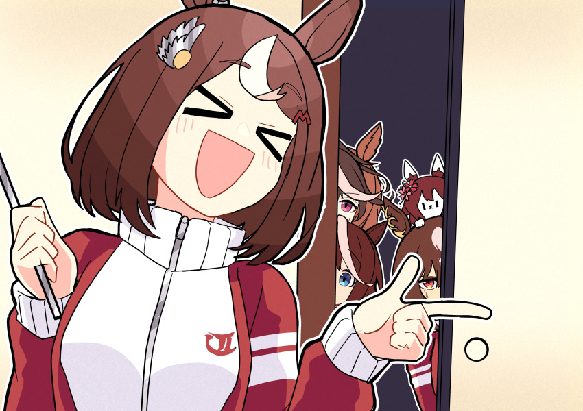 >_<, 5girls, absurdres, animal_ears, animalization, blue_eyes, bocchi_the_rock!, brown_hair