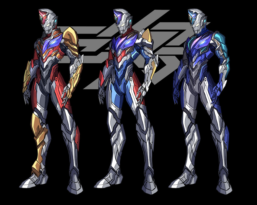 3boys, 3ok, absurdres, alien, alternate_universe, armor, armored_boots, asymmetrical_armor