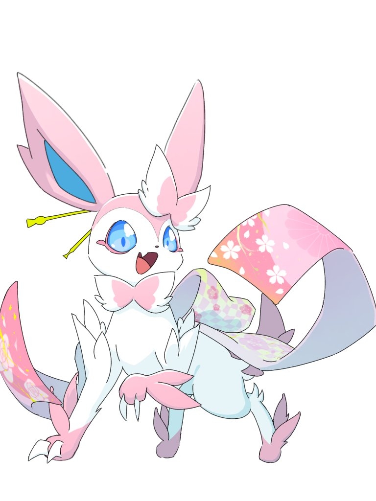 alternate_form, animal_focus, blue_eyes, blue_sclera, bow, bowtie, claws, colored_sclera