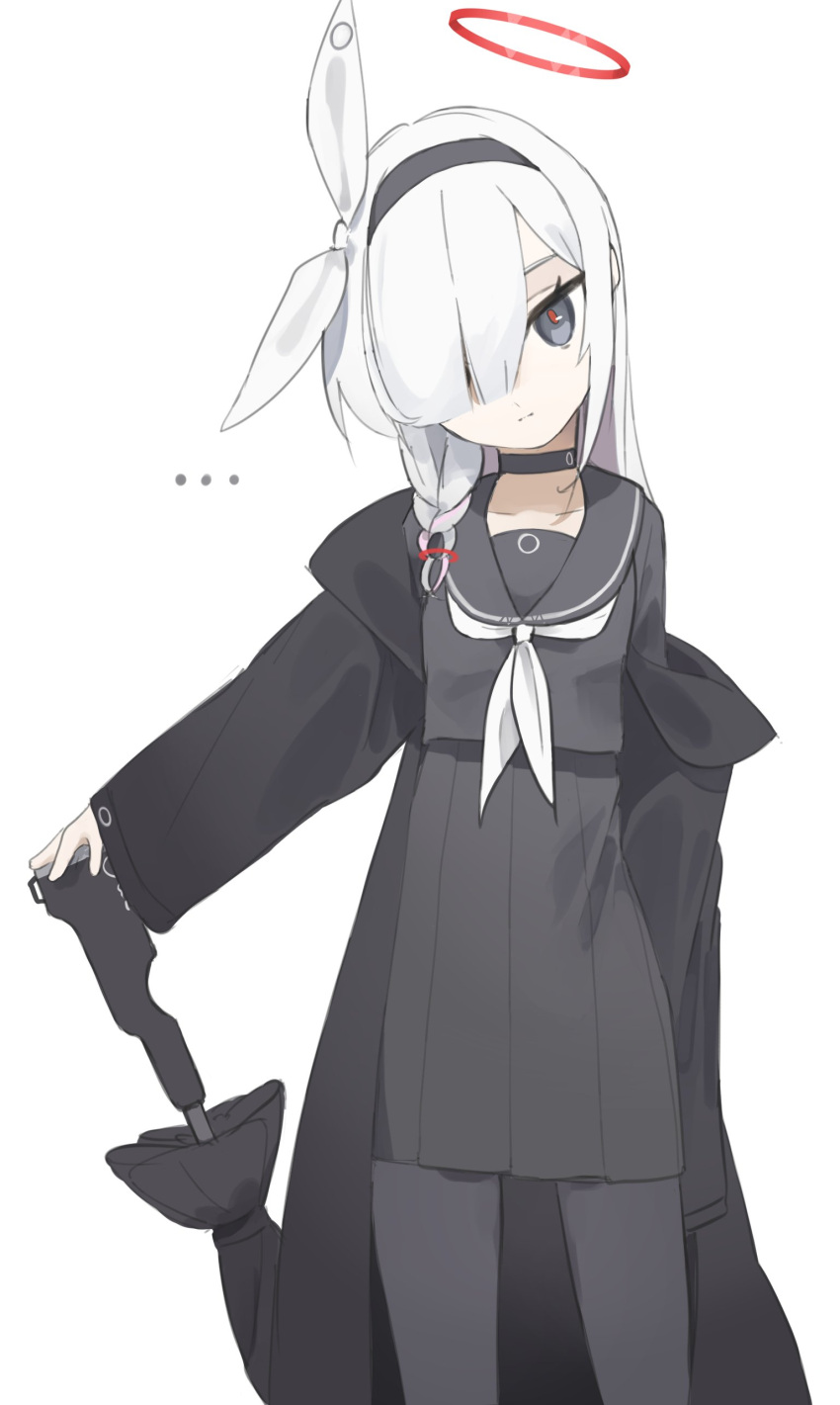 ..., 1girl, a.r.o.n.a_(blue_archive), absurdres, black_choker, black_coat, black_eyes, black_hairband