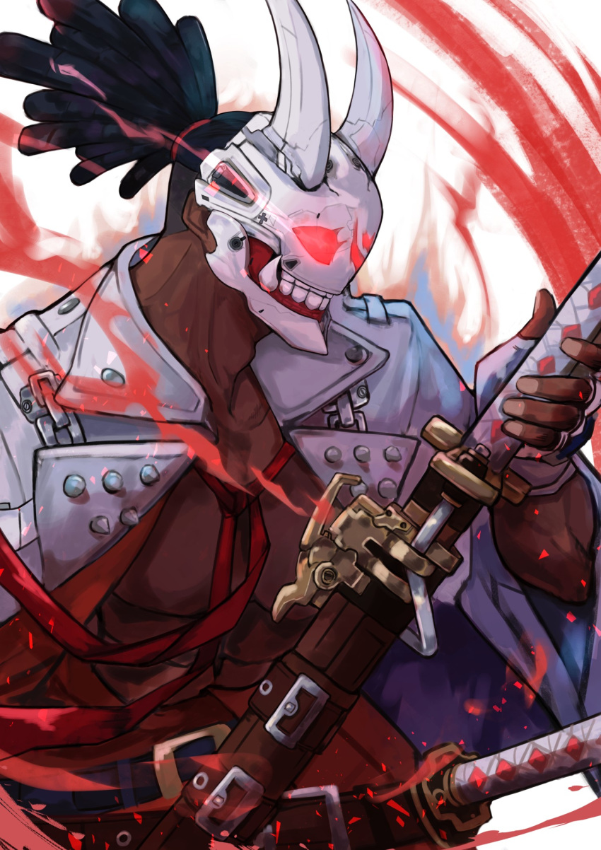 1boy, covered_face, dark-skinned_male, dark_skin, dreadlocks, guilty_gear, guilty_gear_strive, highres