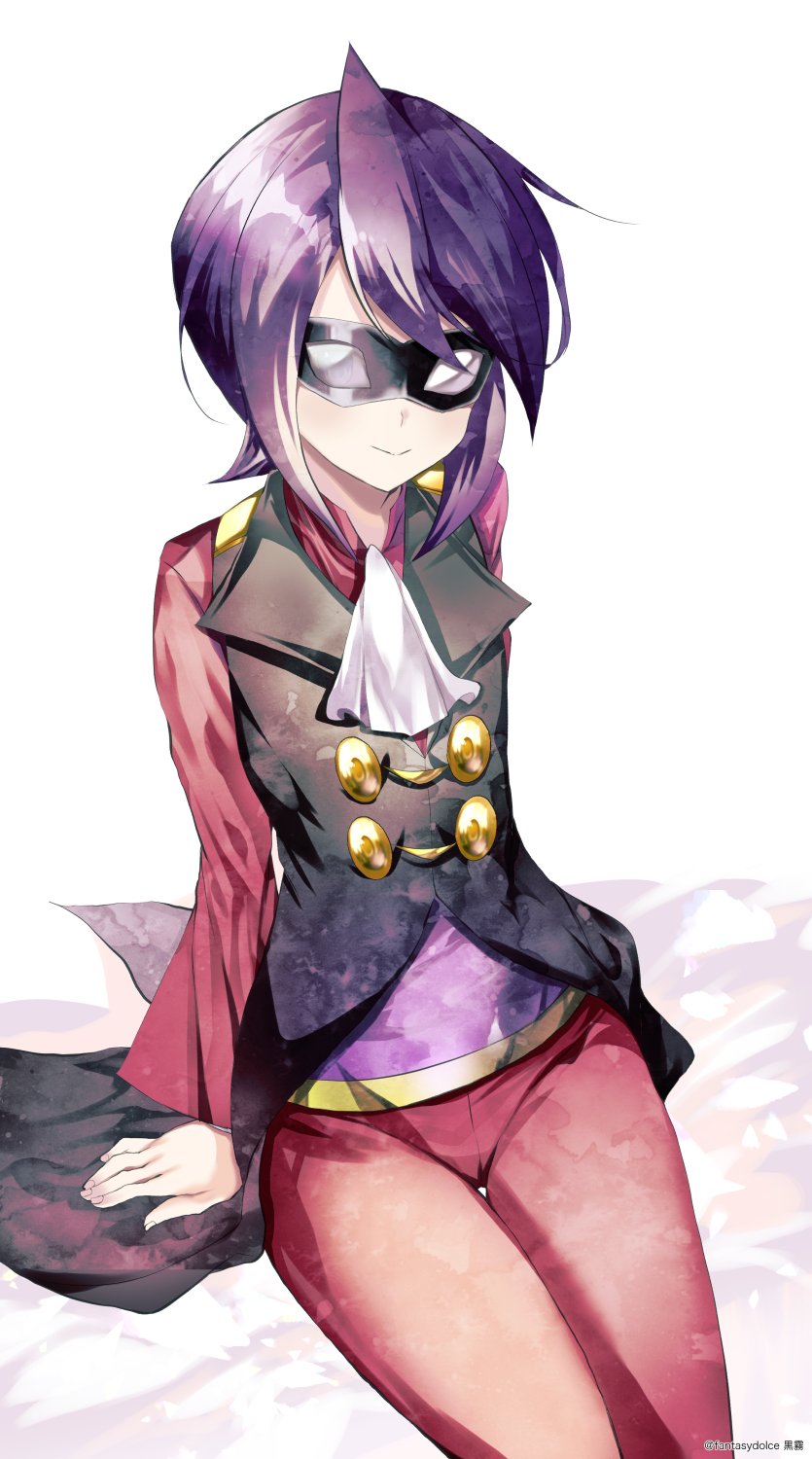 1boy, arm_support, ascot, bangs, buttons, closed_mouth, coattails, commentary_request