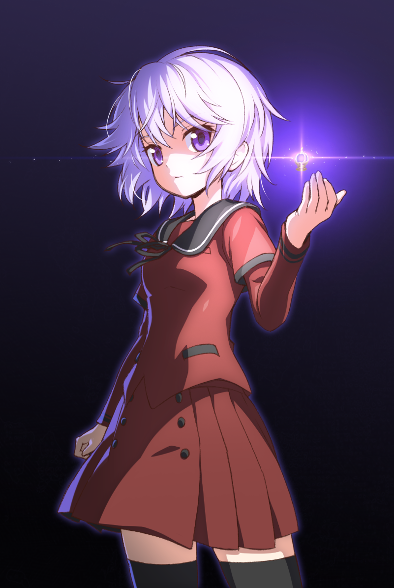 1girl, bangs, black_ribbon, buttons, closed_mouth, cowboy_shot, degarashi_(ponkotsu), expressionless