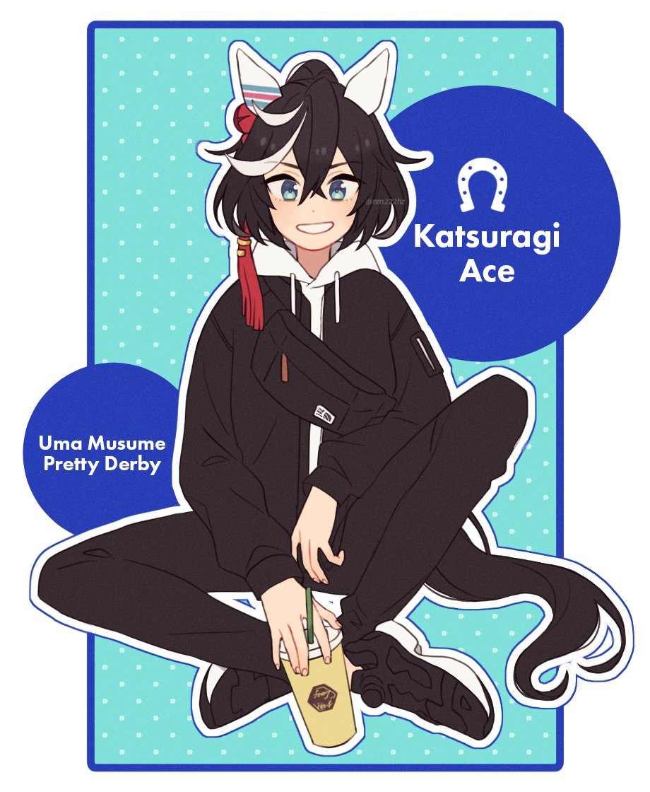 1girl, alternate_costume, animal_ears, aqua_eyes, bangs, black_footwear, black_hair, black_jacket