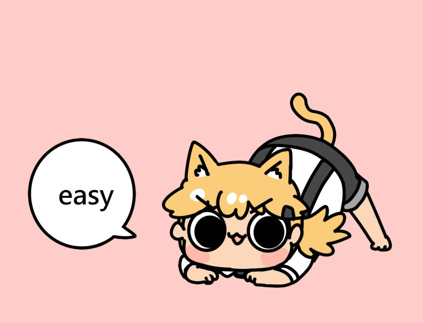 :3, afei_(sfma3248), animal_ears, ass_up, black_eyes, blonde_hair, crouching, easy