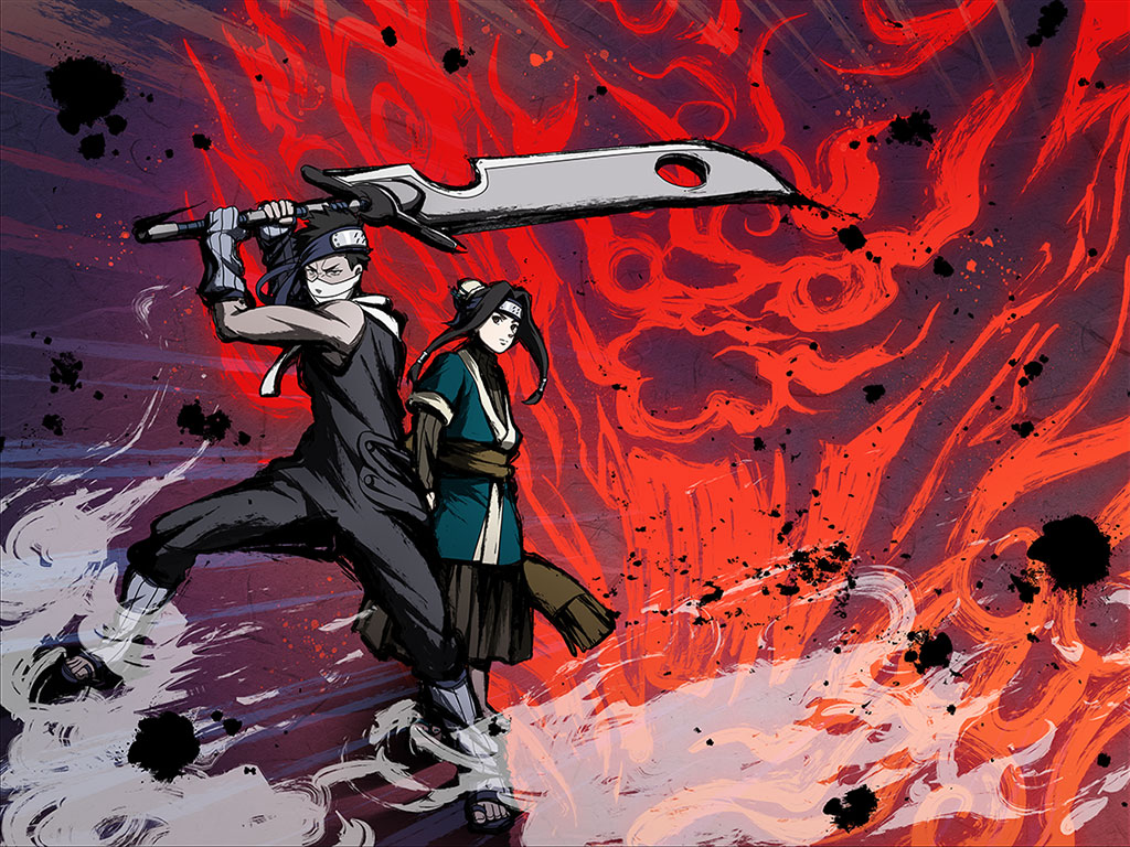 2boys, androgynous, artist_request, bandages, bangs, black_hair, black_pants, detached_sleeves