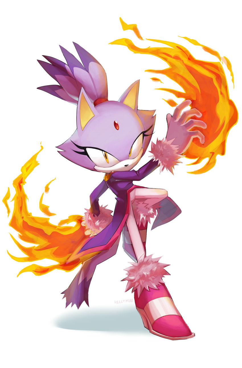 1girl, animal_ears, artist_name, blaze_the_cat, boots, cat_ears, cat_girl, coat