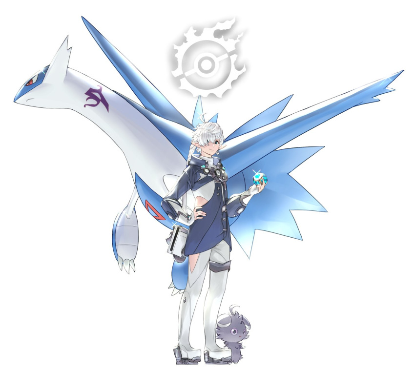 1boy, ahoge, alphinaud_leveilleur, bangs, blue_eyes, crossover, elezen, elf