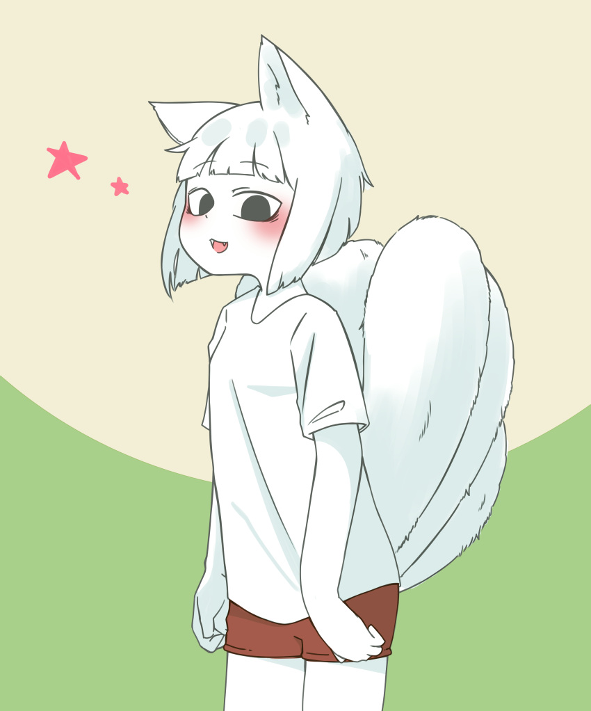 1girl, absurdres, animal_ears, bangs, blunt_bangs, blush, cowboy_shot, fei_ren_zai