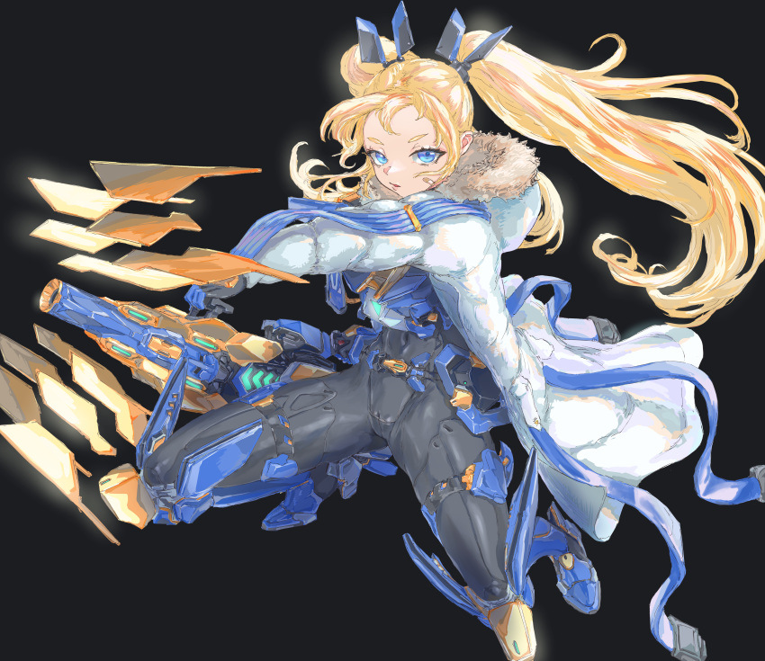 1girl, absurdres, armor, armored_bodysuit, armored_boots, armored_gloves, armored_legwear, bandaid