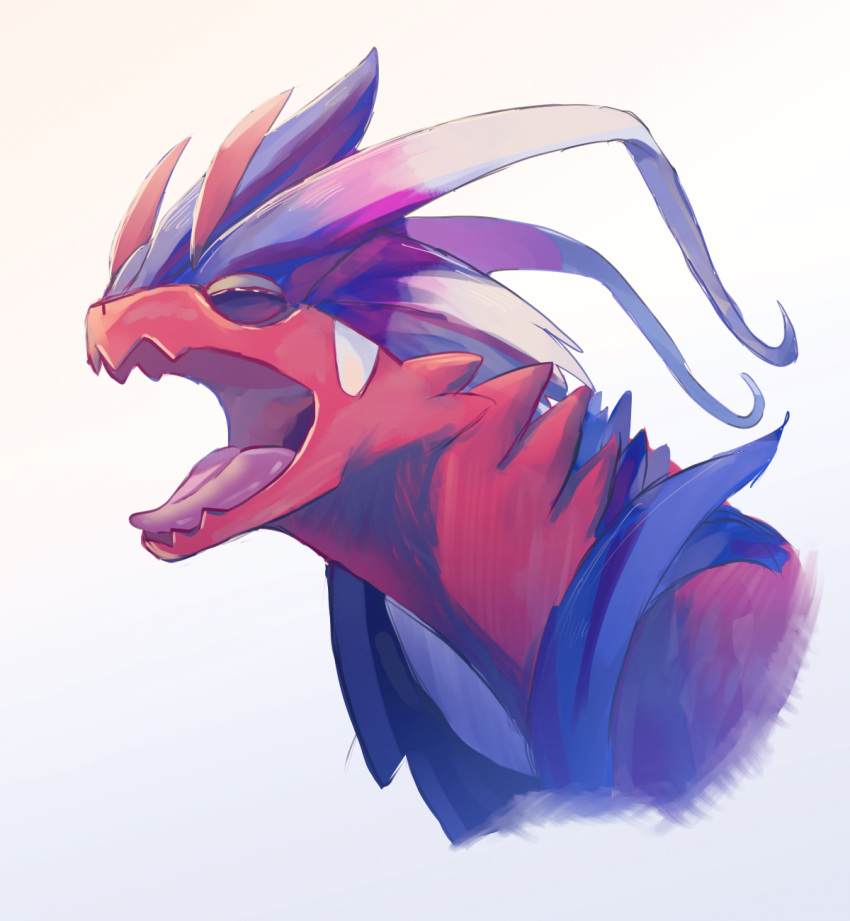 animal_focus, closed_eyes, commentary_request, highres, hinato_(weeeeee_i), koraidon, no_humans, open_mouth