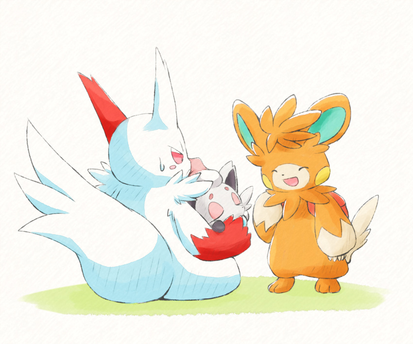 :d, closed_eyes, closed_mouth, commentary_request, frown, highres, hisuian_zorua, holding