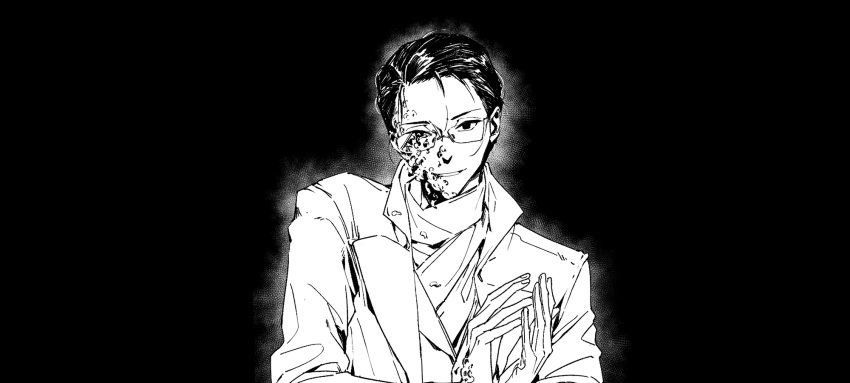 0000-111-0100-0, 1boy, aura, bangs, black_background, chinese_commentary, commentary_request, dark