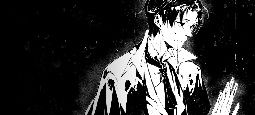 0000-111-0100-0, 1boy, bangs, black_hair, chinese_commentary, coat, commentary_request, dark