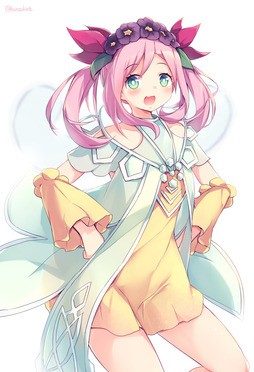 1girl, :d, absurdres, aqua_eyes, bangs, bare_shoulders, blush, collarbone