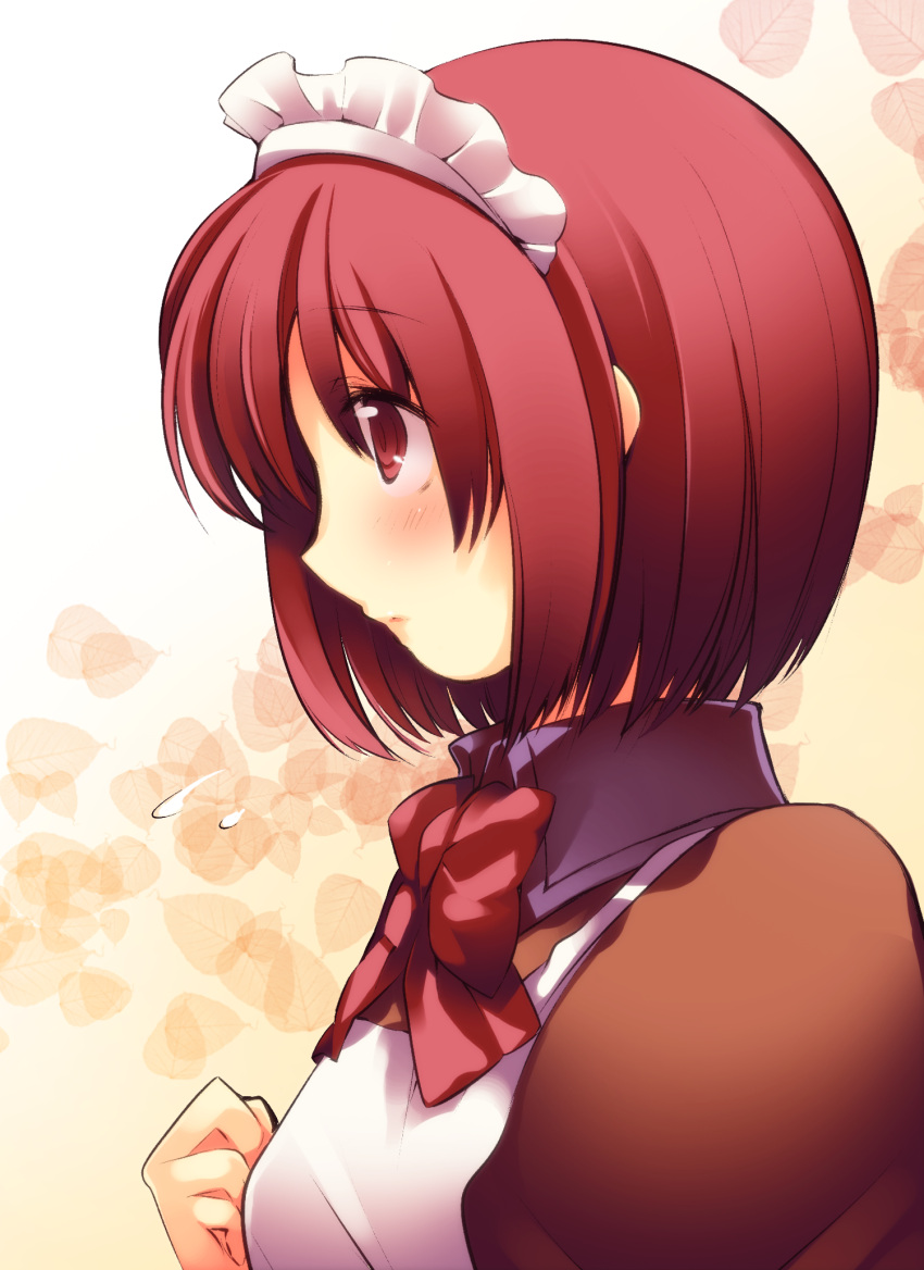 highres, hisui, isi, maid, maid_headdress, red_eyes, red_hair, redhead