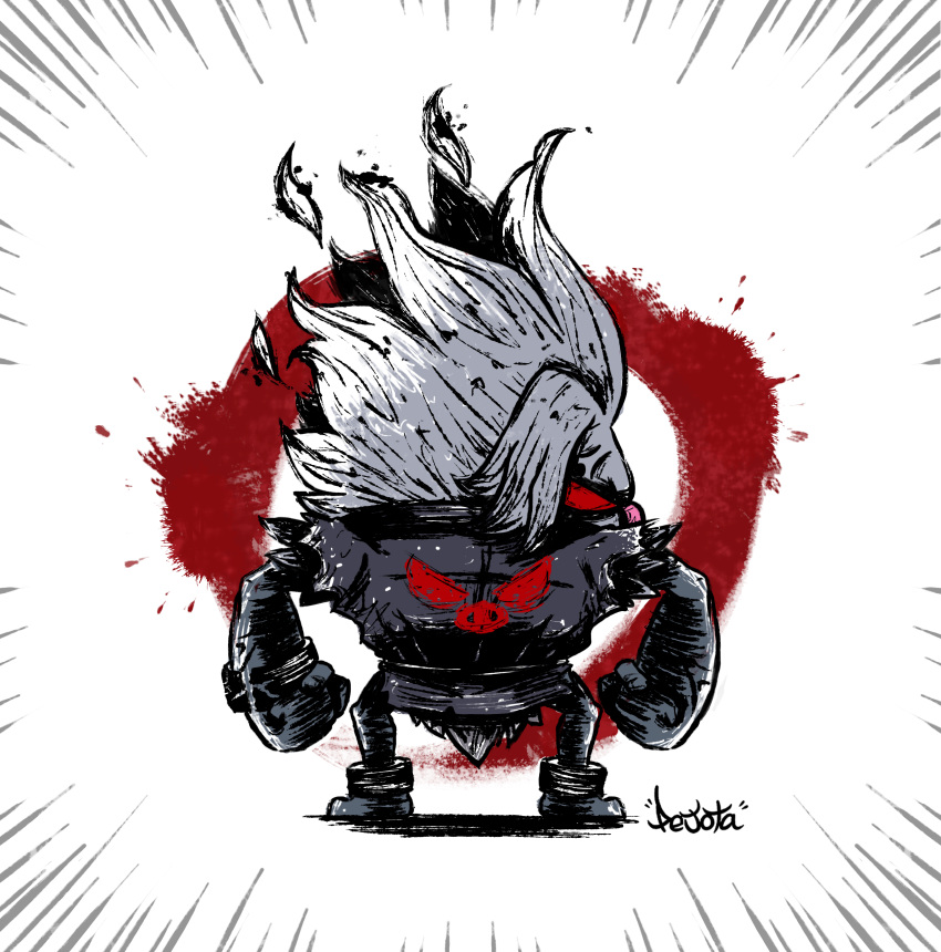 absurdres, akuma_(street_fighter), akuma_(street_fighter)_(cosplay), animal_ears, anklet, annihilape, bracelet, cosplay