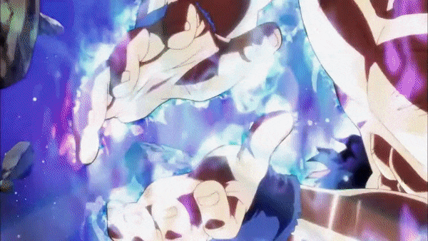 2boys, animated, animated_gif, anime_screencap, dragon_ball, dragon_ball_super, energy, explosion