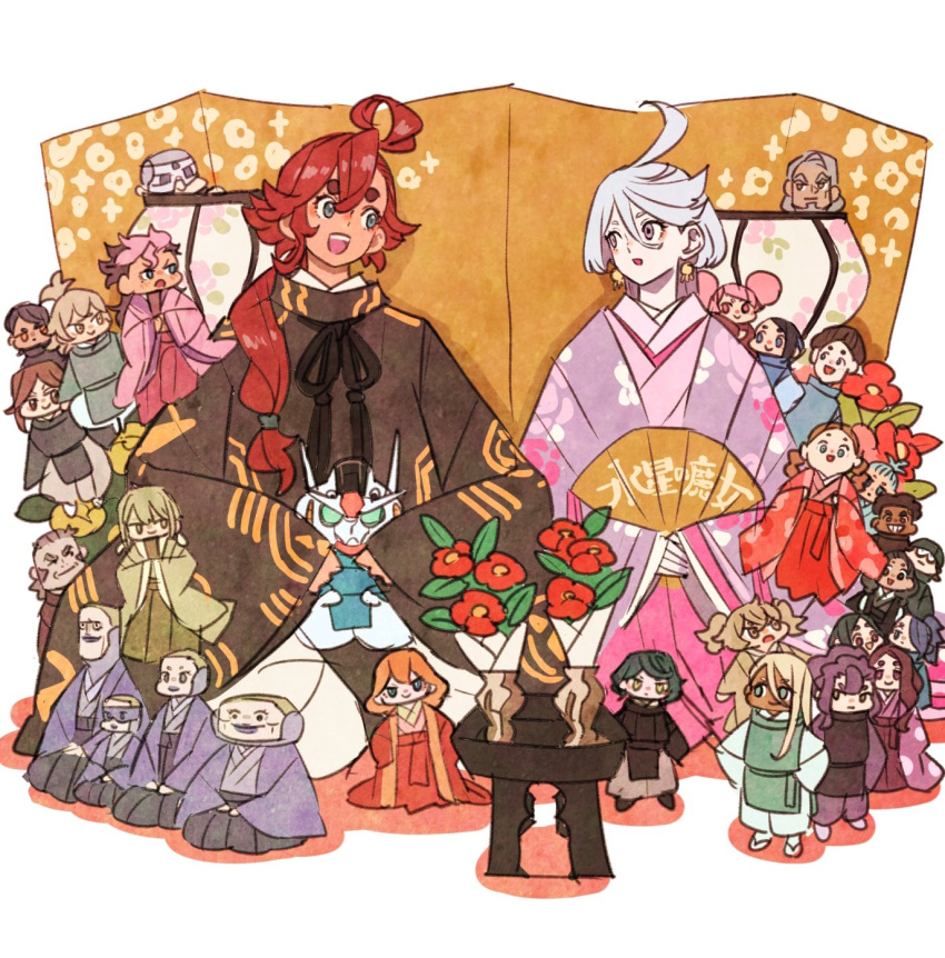 6+boys, 6+girls, afro_puffs, ahoge, aliya_mahvash, bangs, blonde_hair, blue_eyes