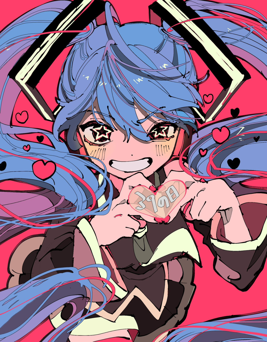1girl, 39, alternate_eye_color, black_eyes, black_shirt, black_skirt, blue_hair, blush